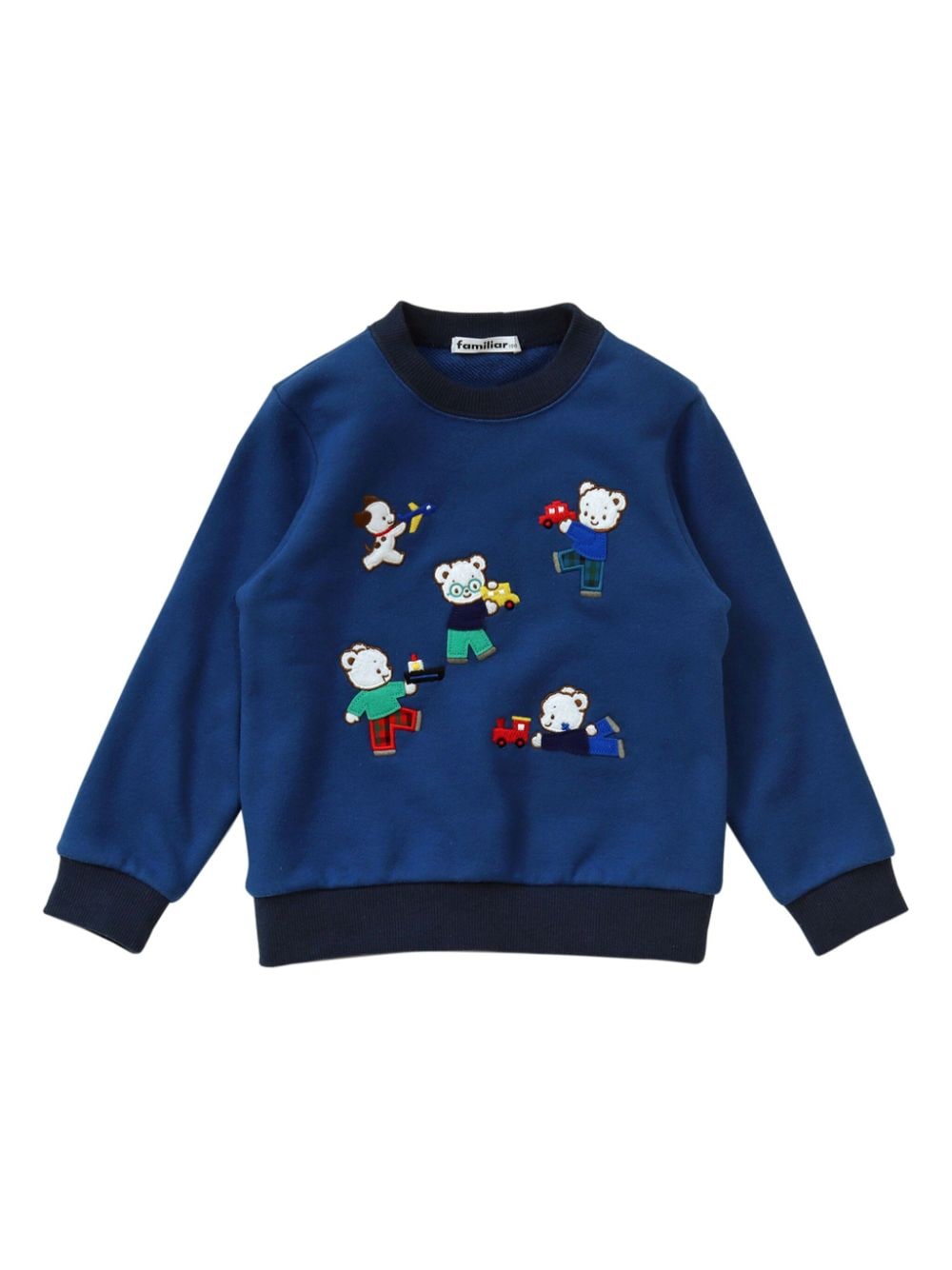 Familiar appliqué cotton sweatshirt - Blue von Familiar