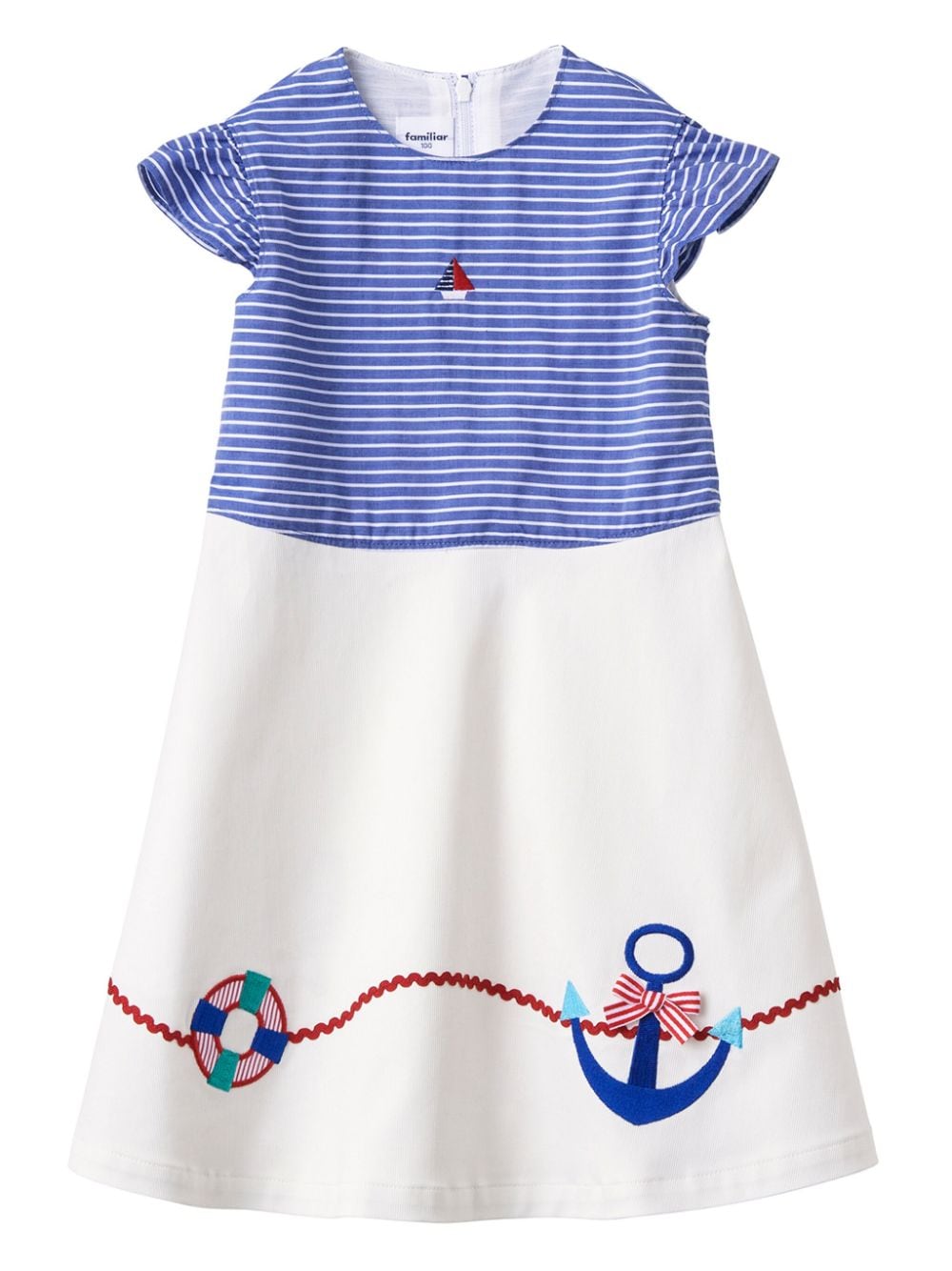 Familiar motif-embroidered sleeveless dress - Blue von Familiar