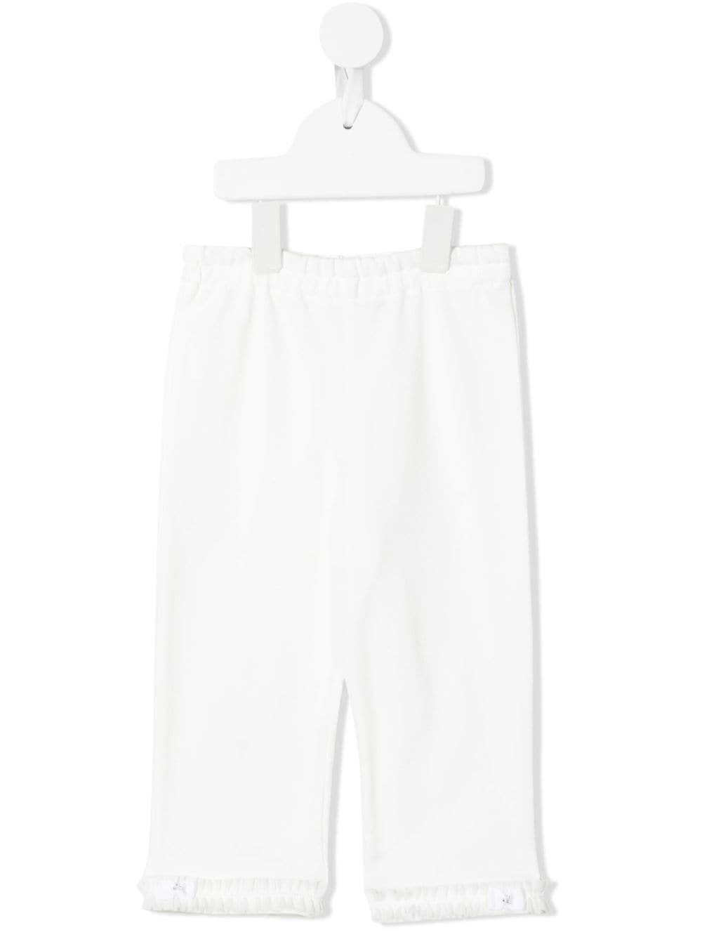 Familiar ruffle-hem trousers - White von Familiar