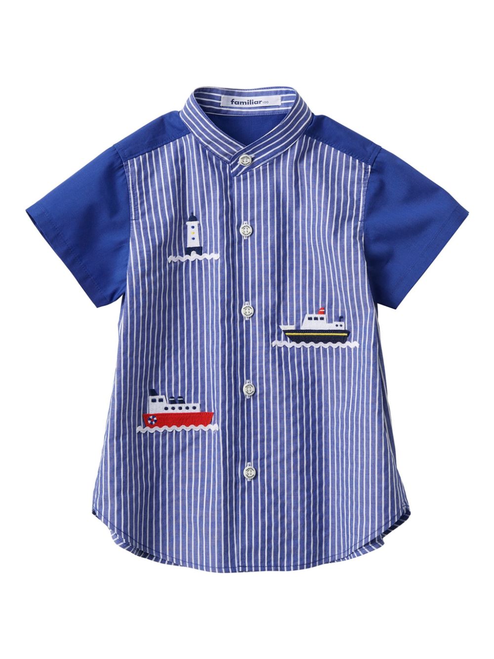 Familiar striped short-sleeve shirt - Blue von Familiar