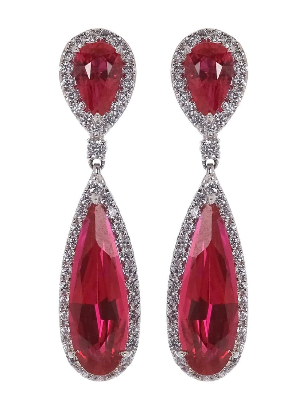 Fantasia by Deserio embellished teardrop earrings - Red von Fantasia by Deserio