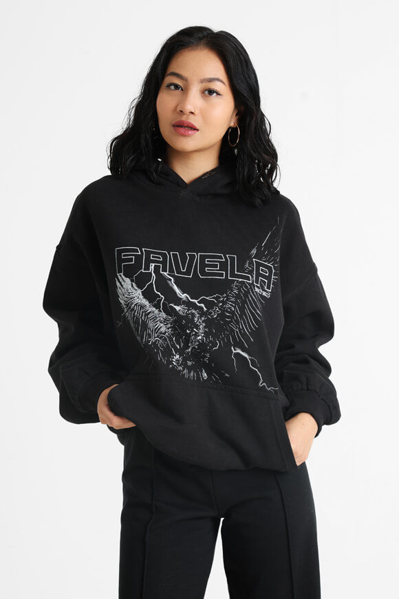 Favela Eagle Oversize Kapuzensweatshirt | Black | Damen | M Favela Eagle Oversize Kapuzensweatshirt | Black | Damen | M von Favela
