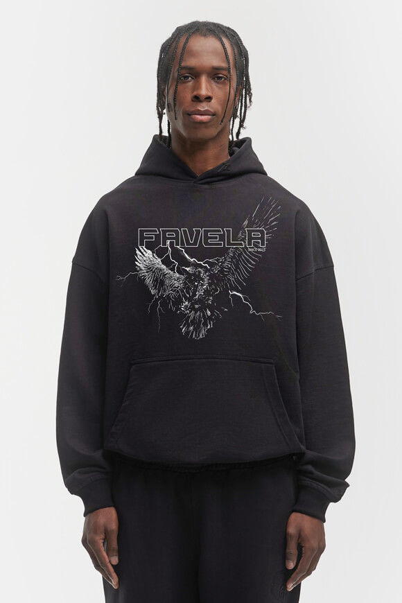 Favela Eagle Oversize Kapuzensweatshirt | Black | Herren  | L von Favela