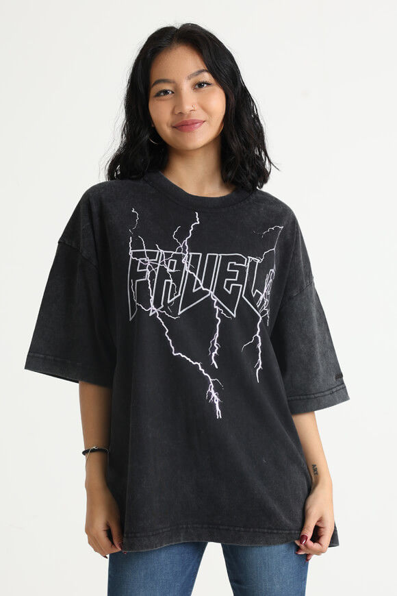 Favela Lightning Outline Oversize T-Shirt | Black Washed | Damen | M Favela Lightning Outline Oversize T-Shirt | Black Washed | Damen | M von Favela