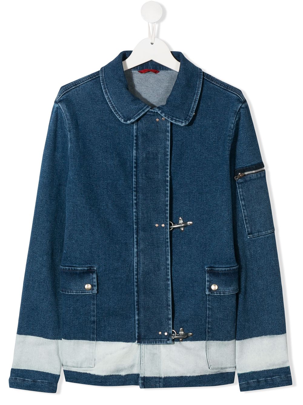 Fay Kids TEEN concealed fastening denim jacket - Blue von Fay Kids