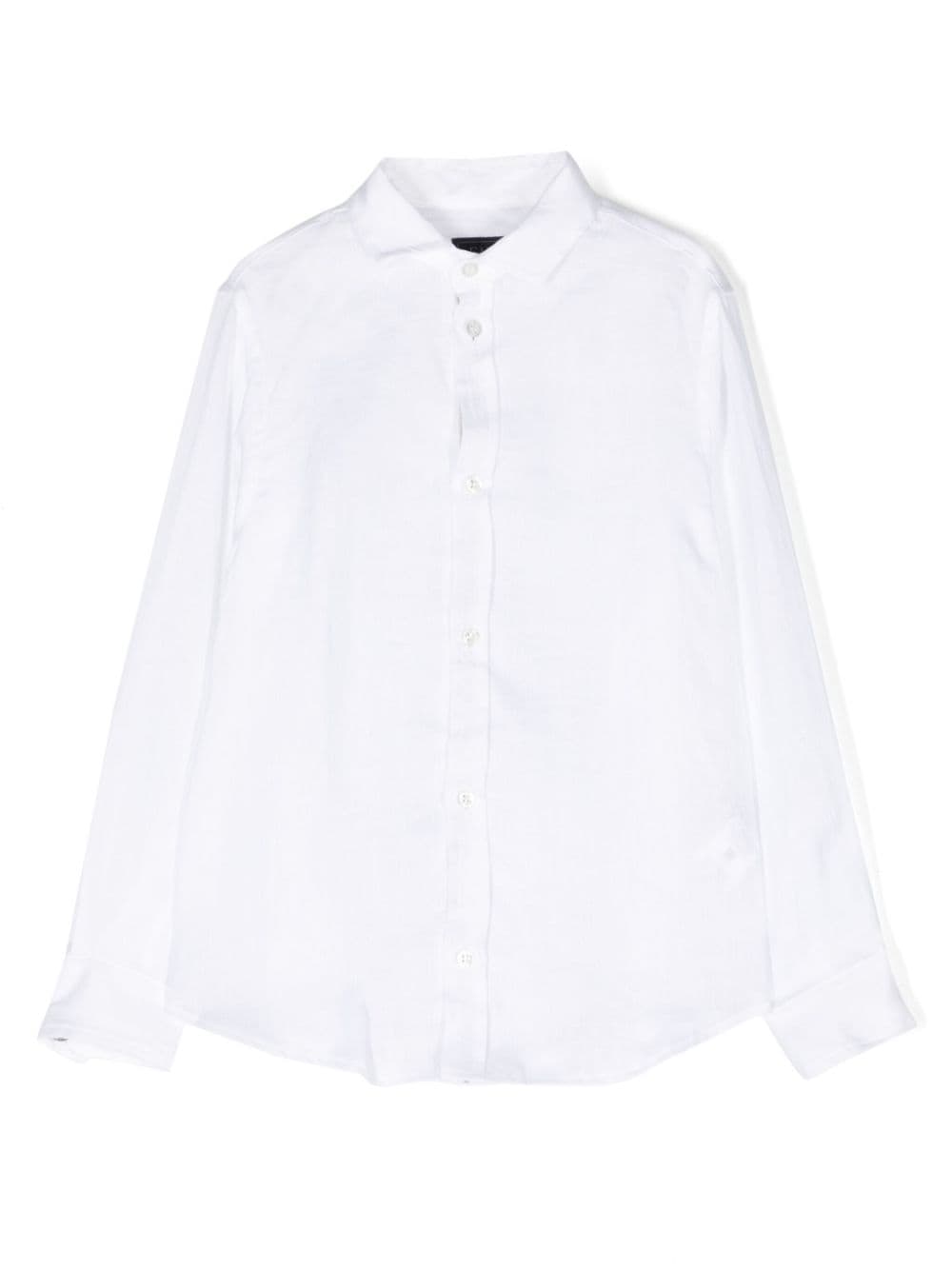 Fay Kids button-up linen shirt - White von Fay Kids