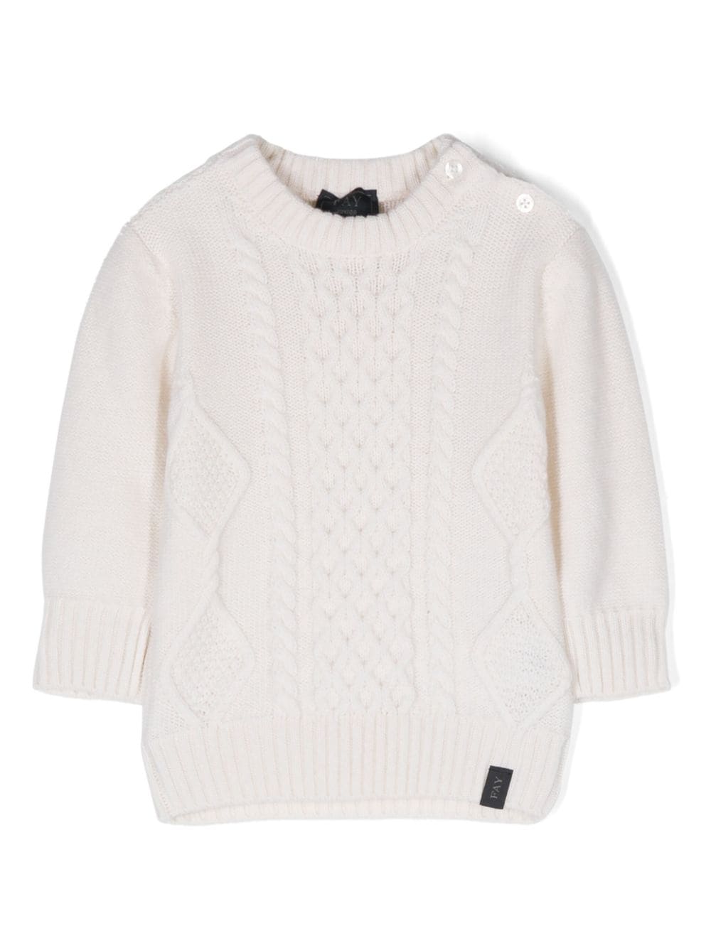 Fay Kids cable-knit crew-neck jumper - White von Fay Kids