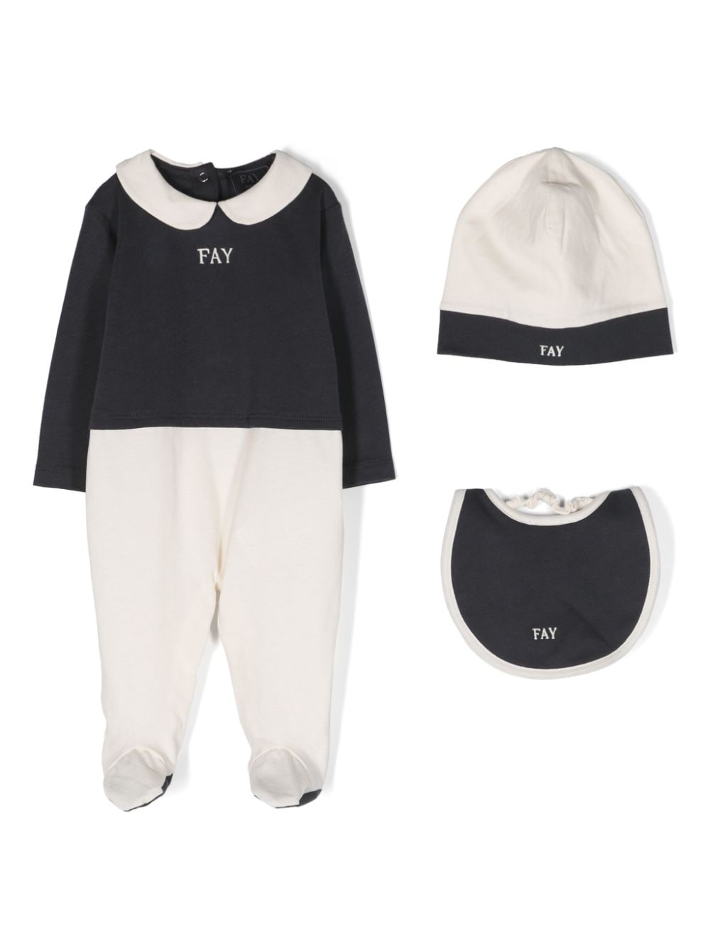 Fay Kids colour-block cotton babygrow set - Blue von Fay Kids