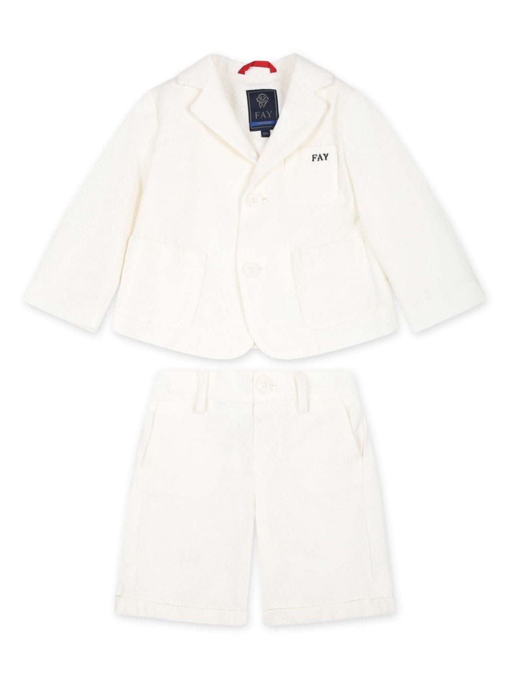 Fay Kids cotton-linen two-piece suit - White von Fay Kids