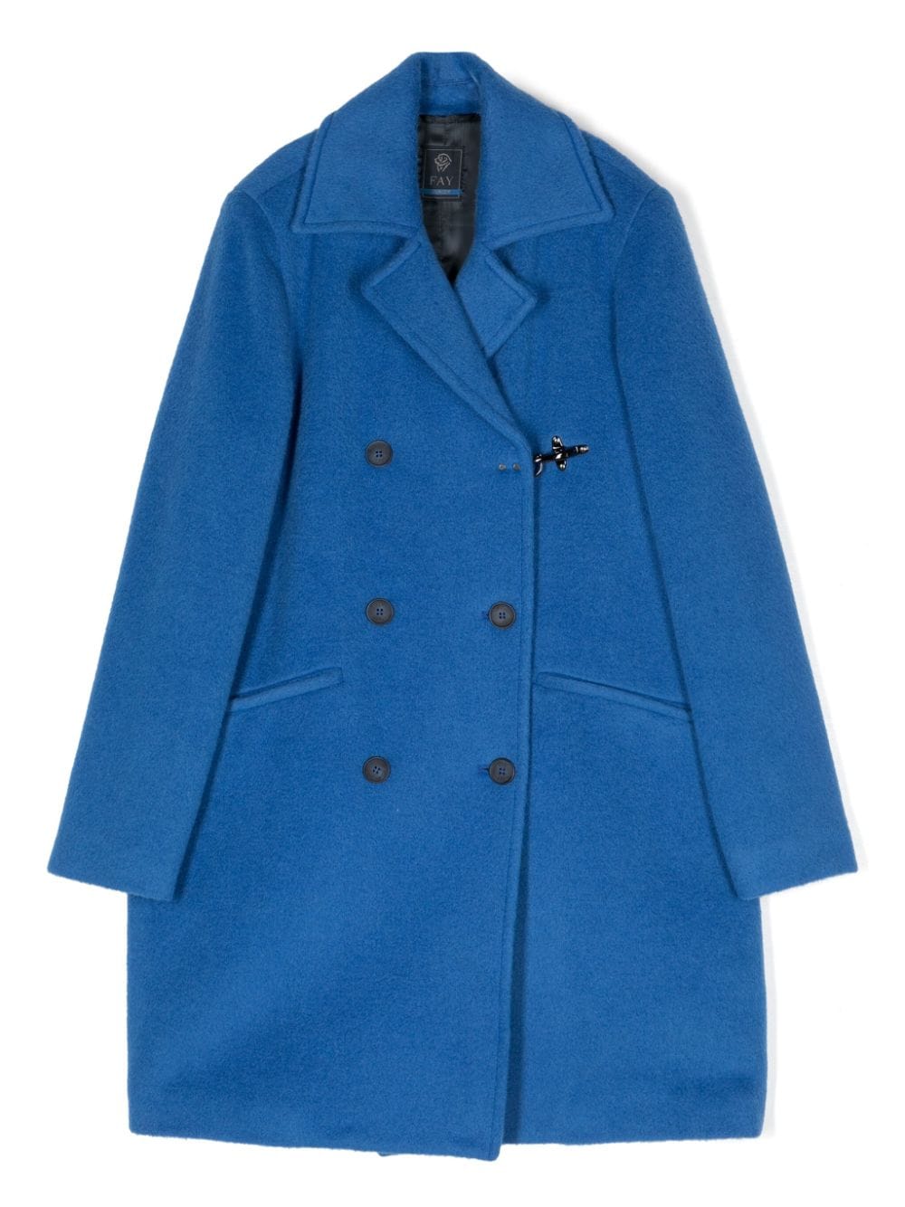 Fay Kids double-breasted brushed coat - Blue von Fay Kids