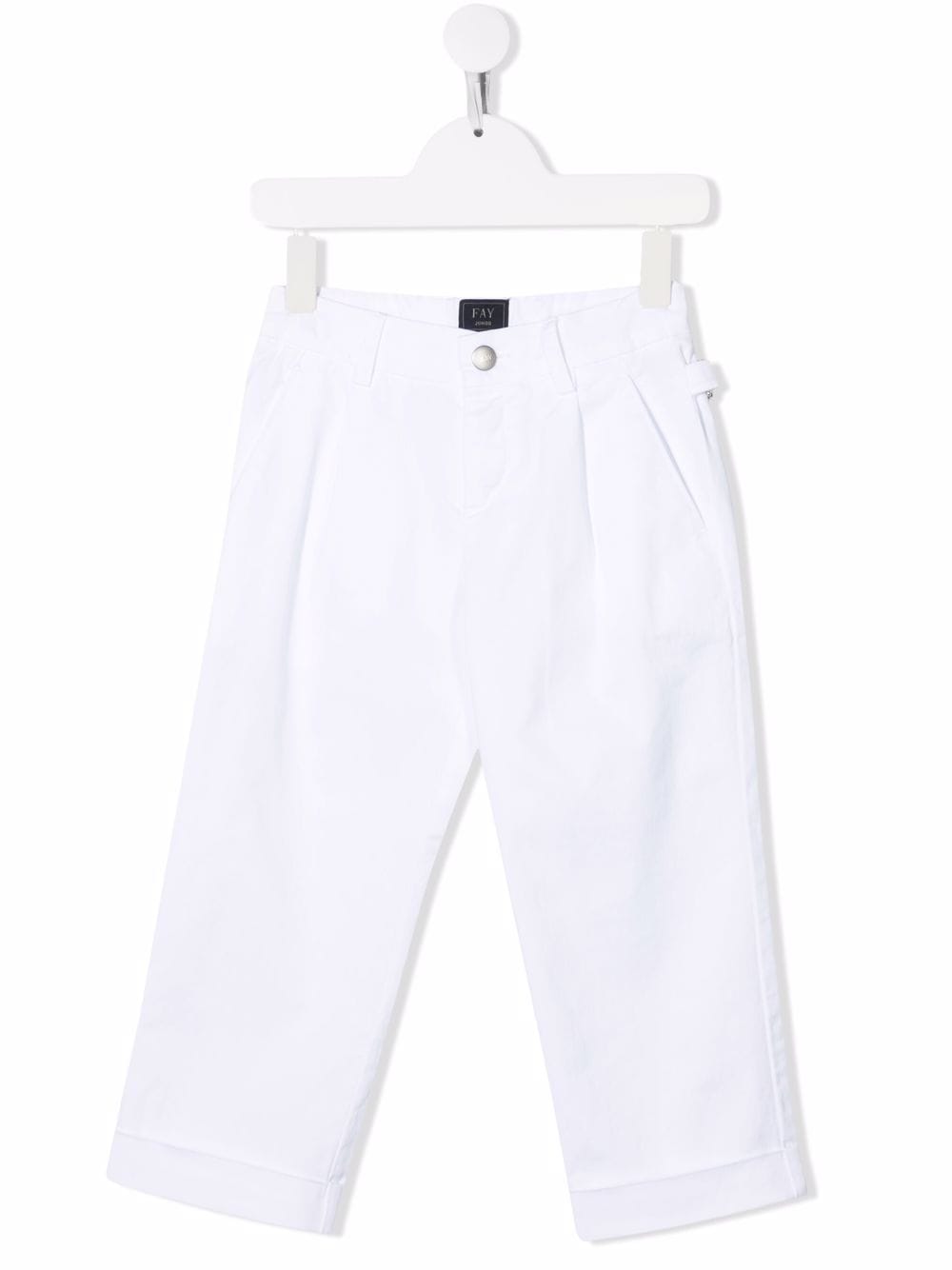 Fay Kids embroidered-logo detail trousers - White von Fay Kids