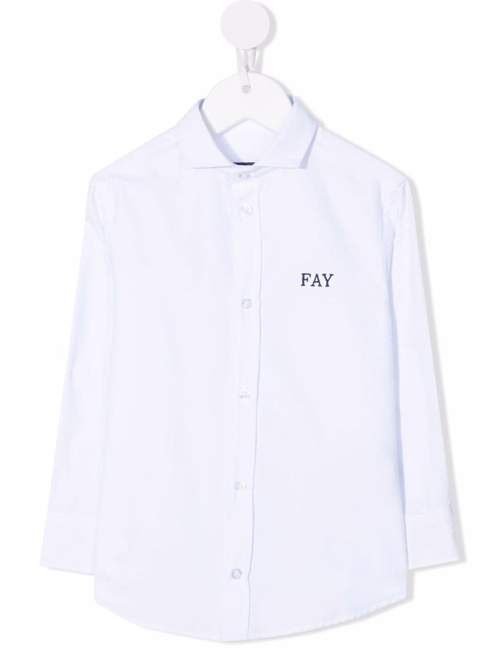 Fay Kids embroidered-logo long-sleeved shirt - White von Fay Kids