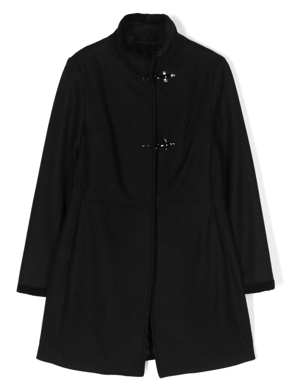 Fay Kids high-neck clasp-detail wool coat - Black von Fay Kids