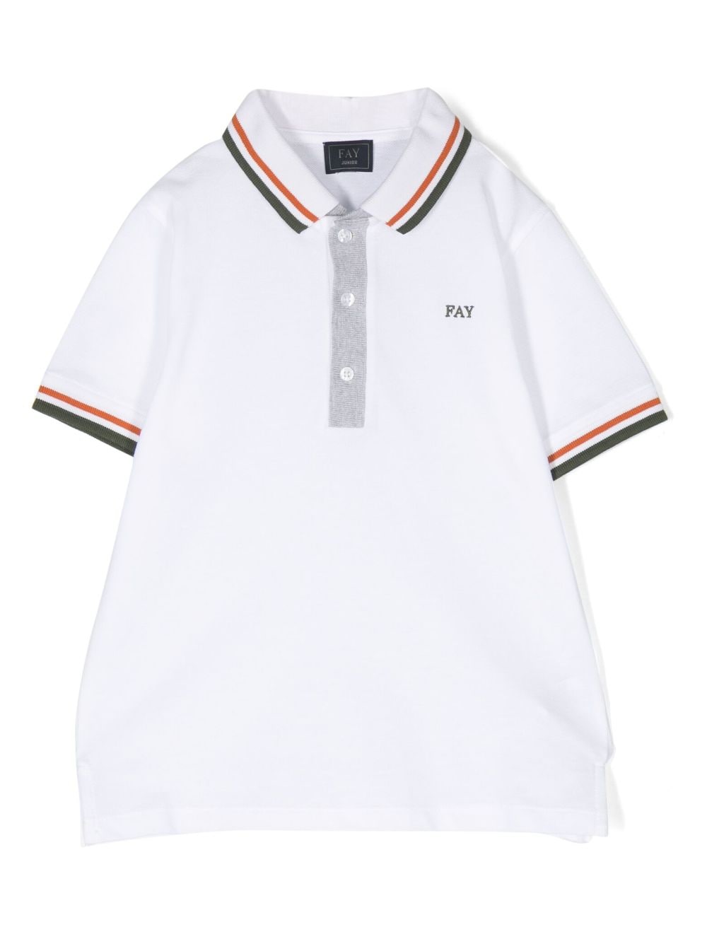 Fay Kids logo-embroidered polo shirt - White von Fay Kids