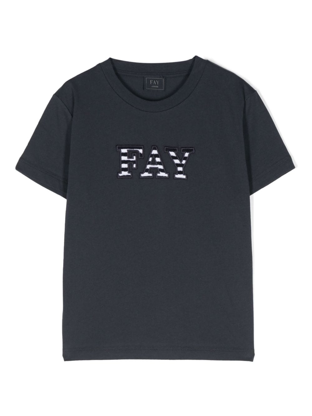 Fay Kids logo-patch cotton T-shirt - Blue von Fay Kids