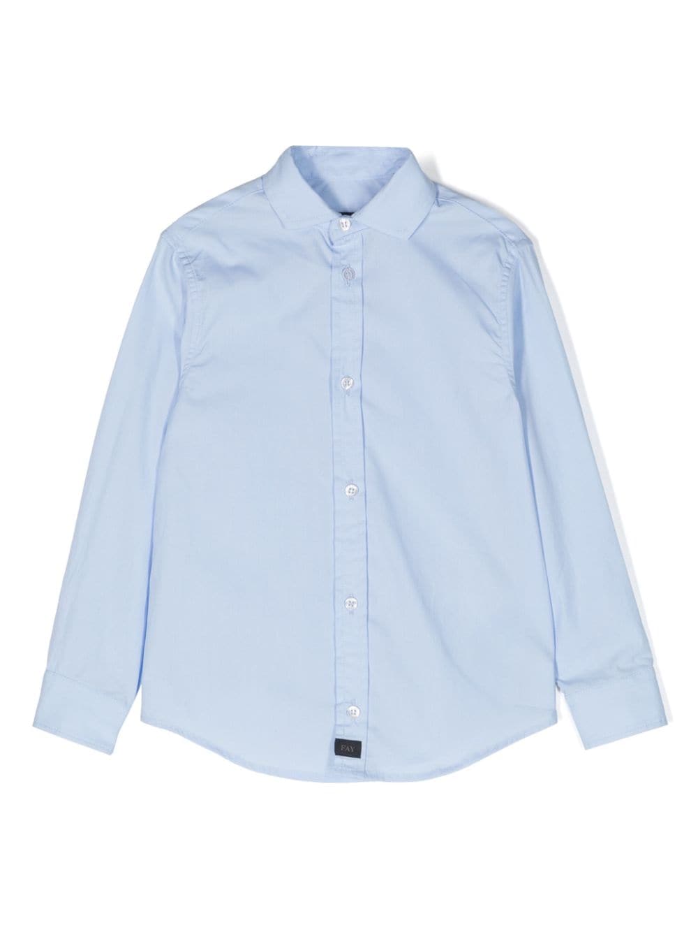 Fay Kids logo-patch cotton shirt - Blue von Fay Kids