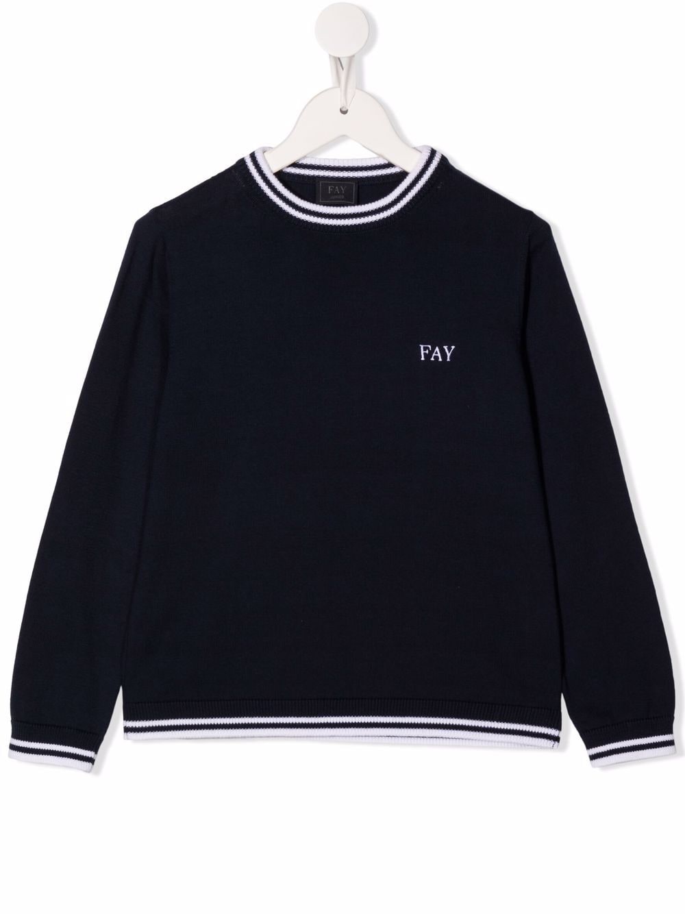 Fay Kids logo-print crew neck sweatshirt - Blue von Fay Kids