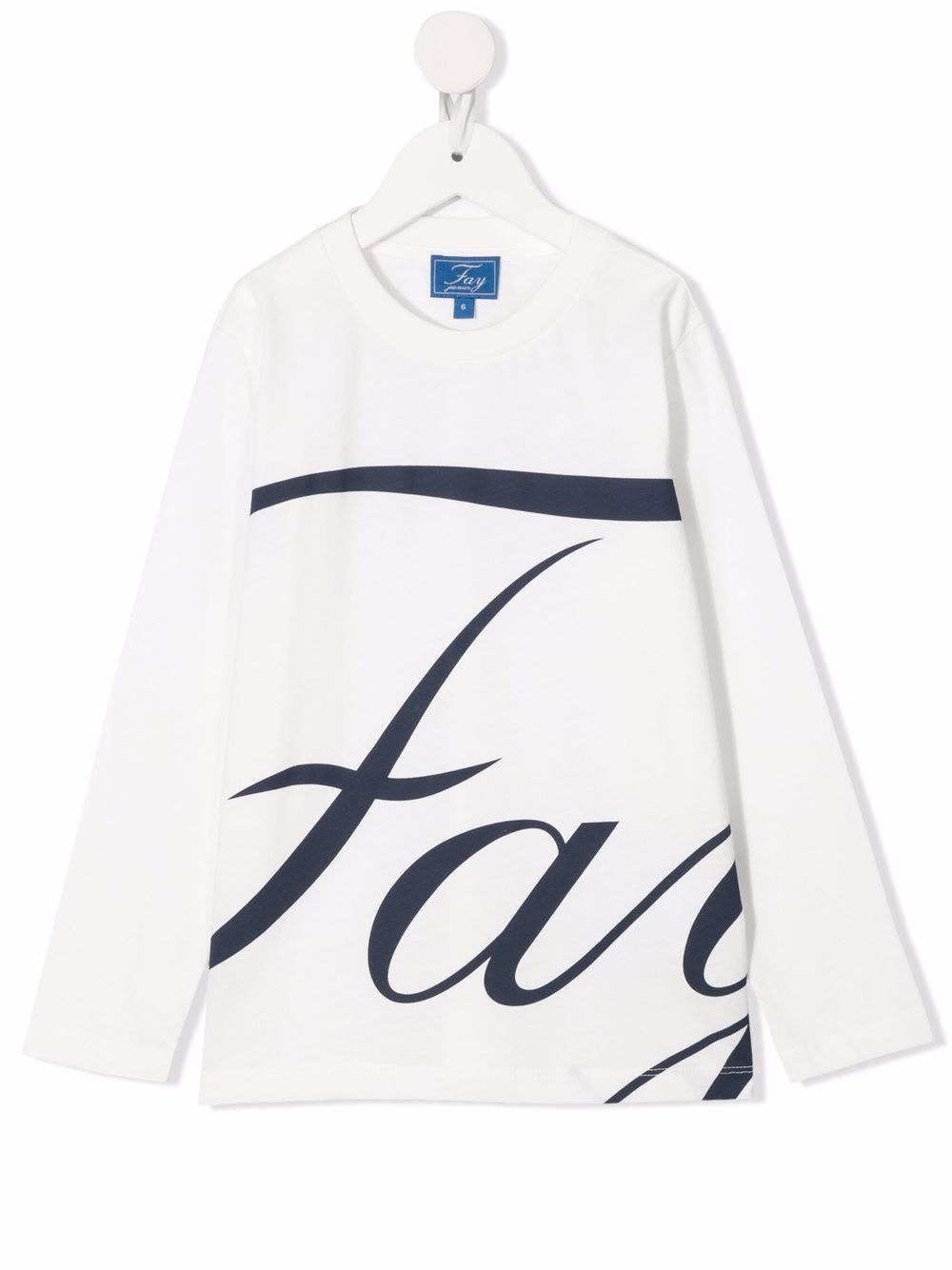 Fay Kids logo-print long-sleeved T-shirt - White von Fay Kids