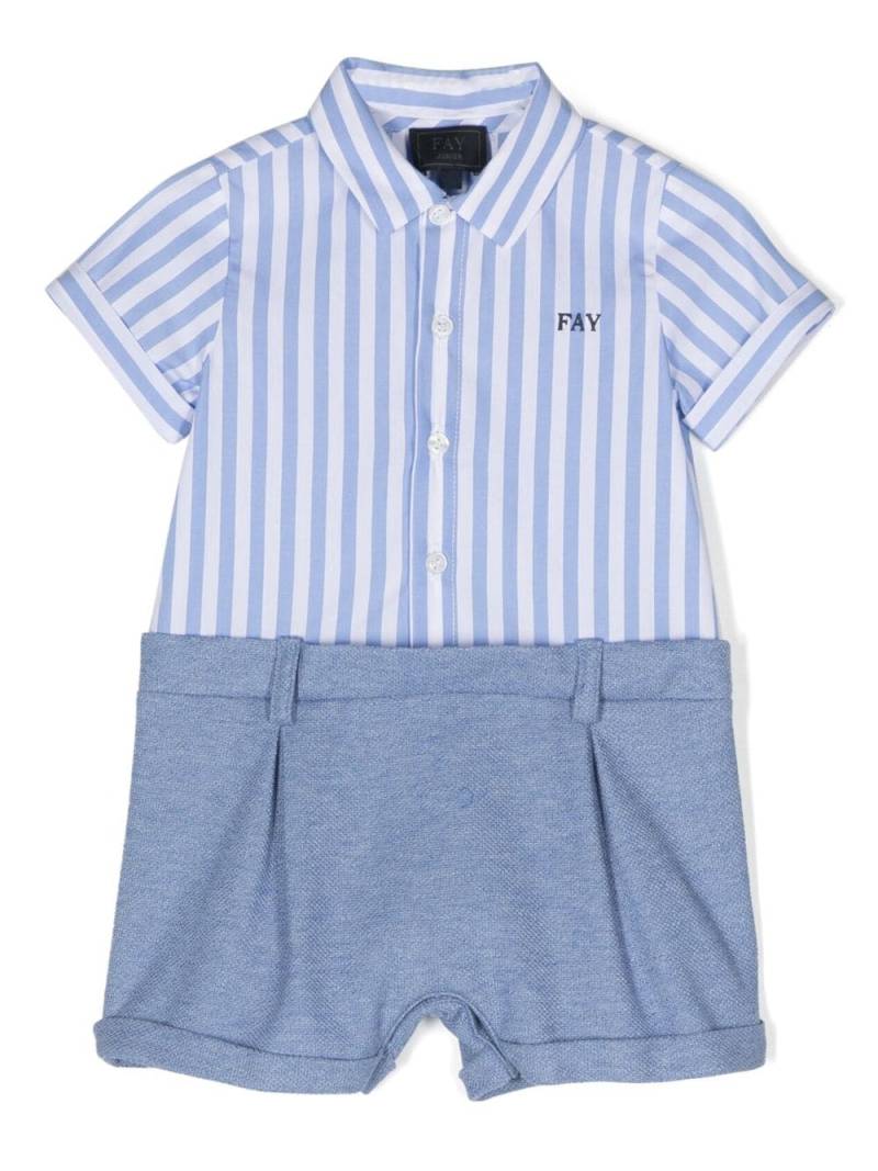 Fay Kids logo-print short-sleeve body - Blue von Fay Kids