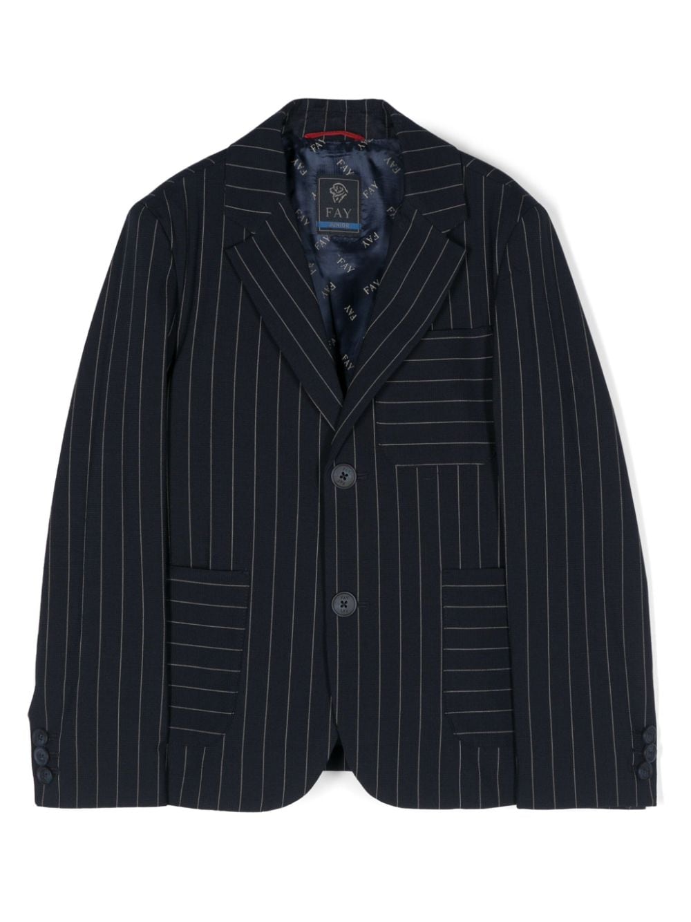 Fay Kids pinstriped single-breasted blazer - Blue von Fay Kids