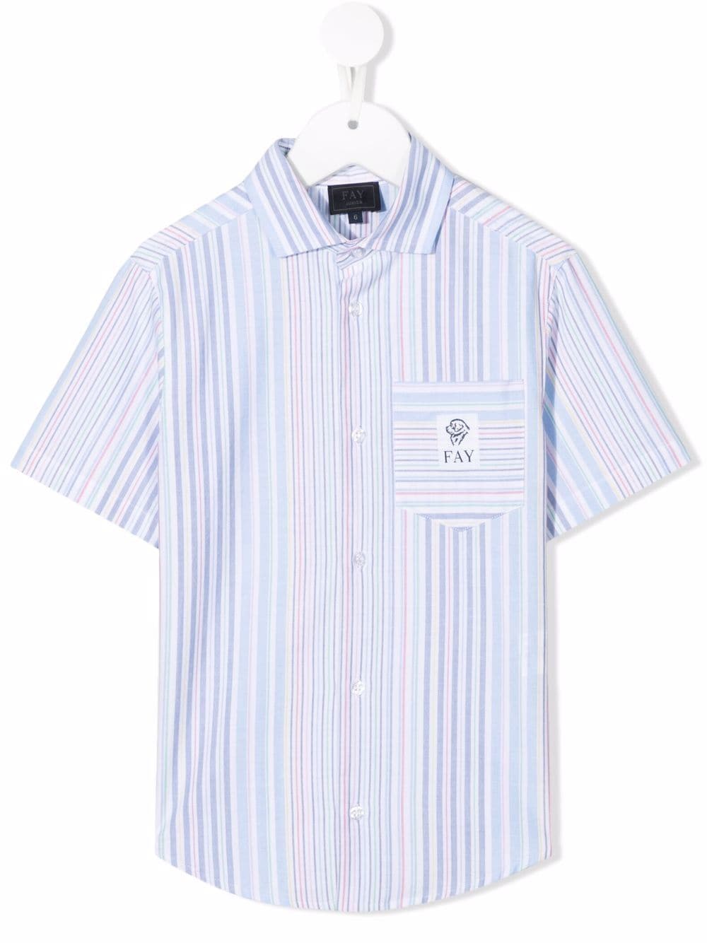 Fay Kids rainbow-stripe shirt - White von Fay Kids