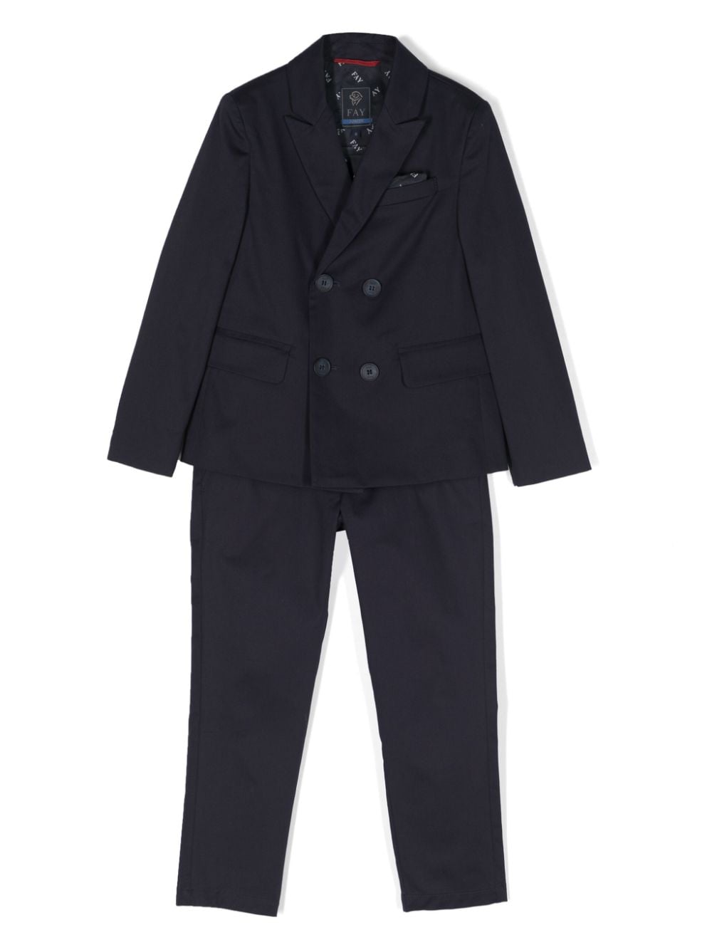 Fay Kids single-breasted cotton suit - Blue von Fay Kids