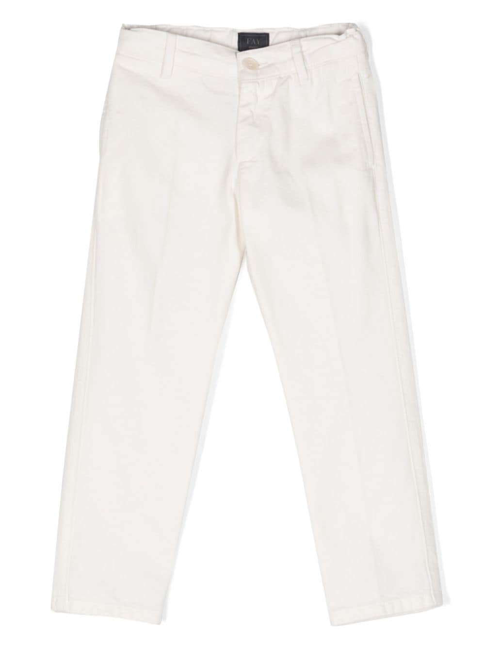 Fay Kids slim-cut cotton chino trousers - White von Fay Kids