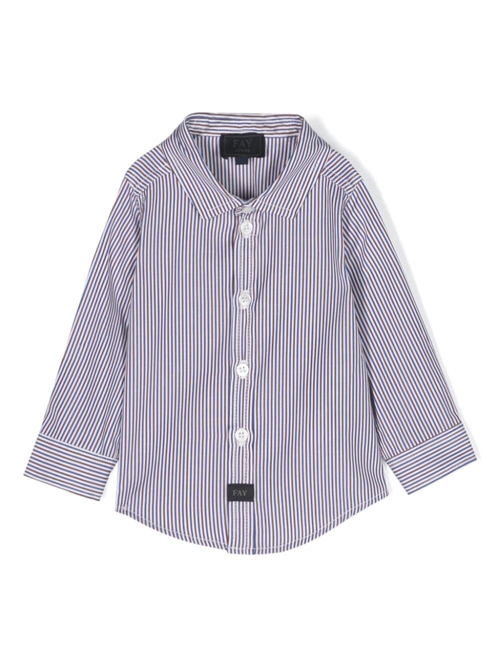 Fay Kids striped cotton shirt - Blue von Fay Kids