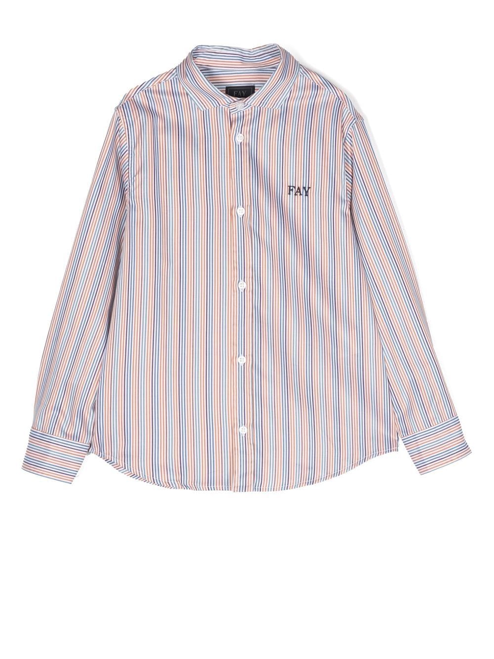 Fay Kids striped long-sleeve shirt - Blue von Fay Kids