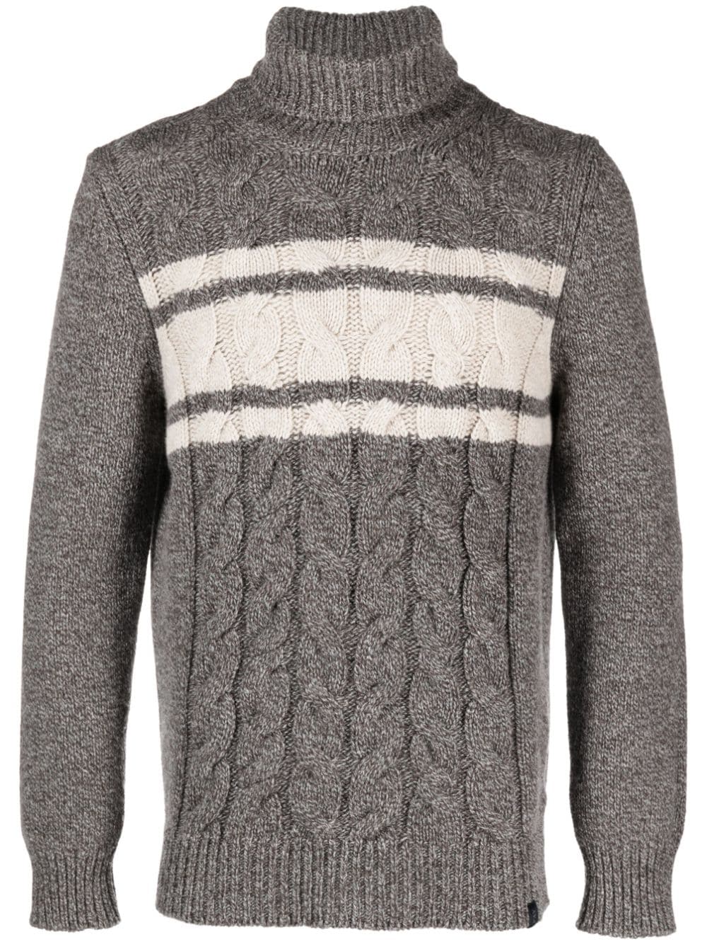 Fay cable-knit roll-neck jumper - Brown von Fay