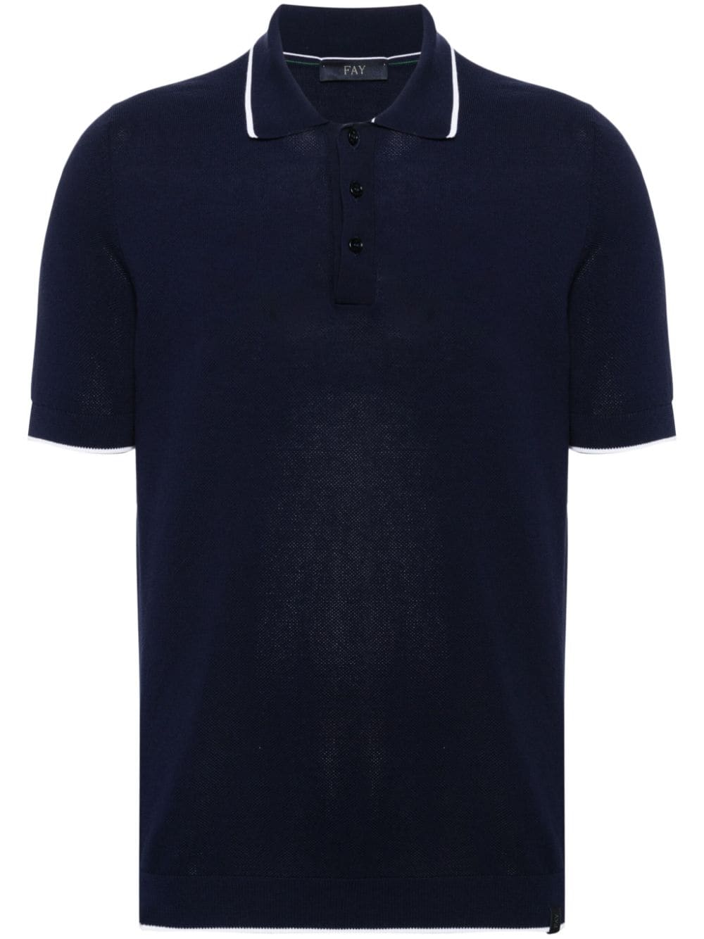 Fay contrast-trim polo shirt - Blue von Fay