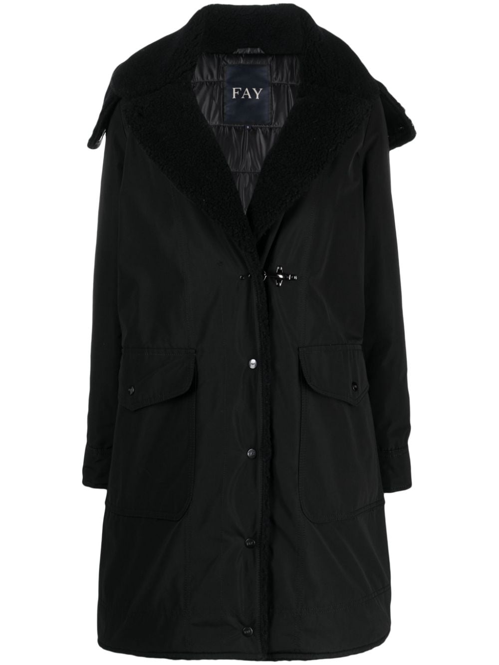 Fay detachable-hood parka coat - Black von Fay