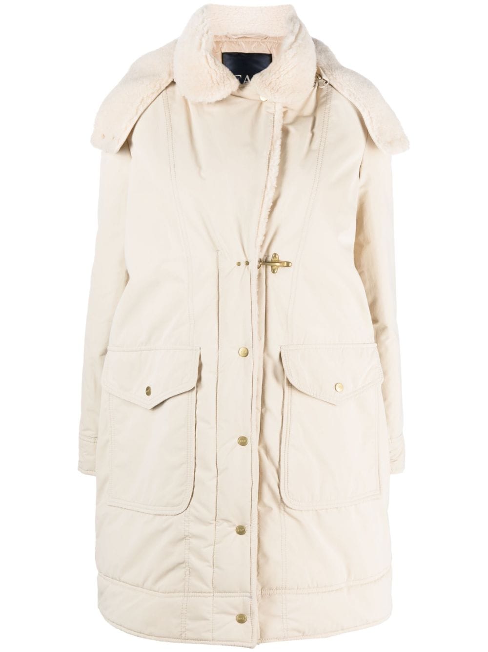 Fay detachable-hood parka coat - Neutrals von Fay