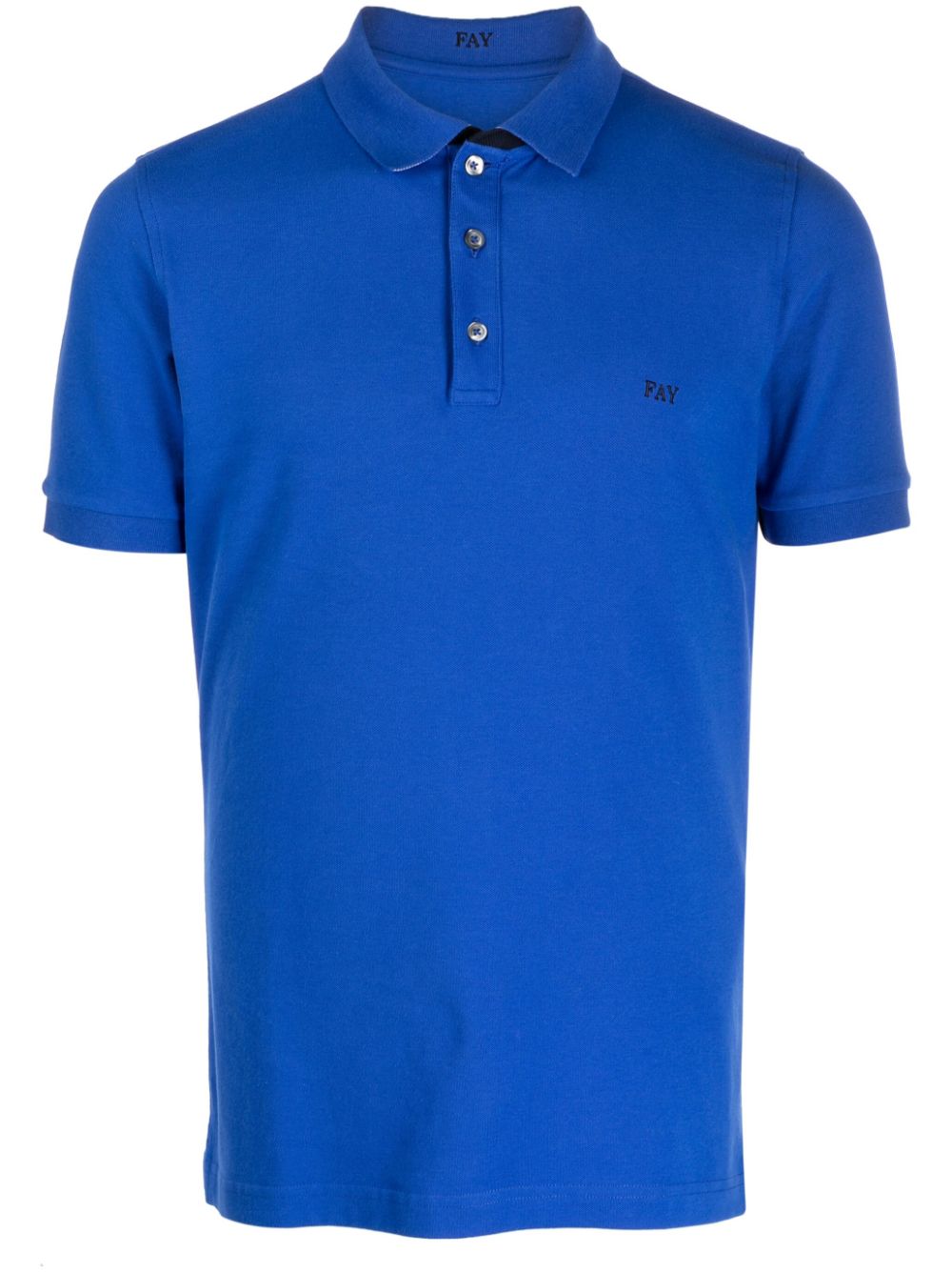 Fay embroidered-logo cotton polo shirt - Blue von Fay