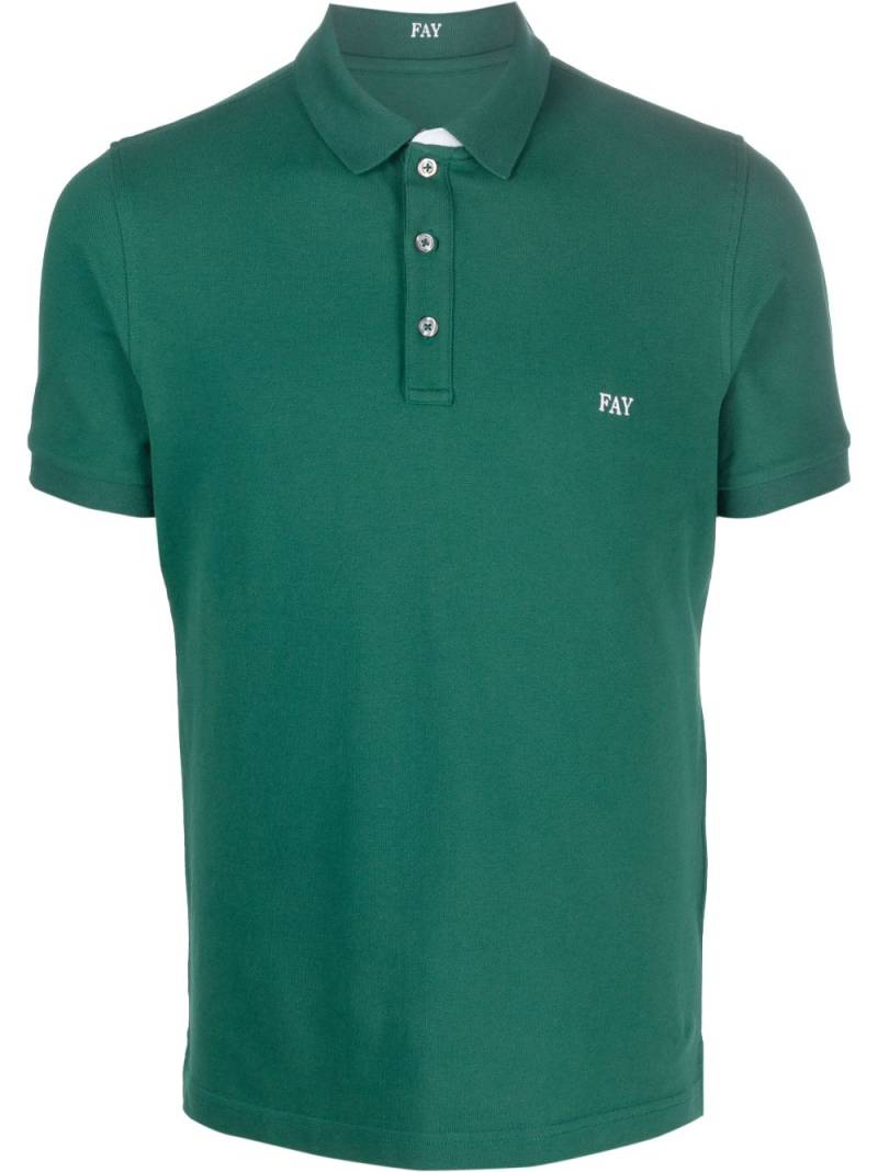 Fay embroidered-logo polo shirt - Green von Fay