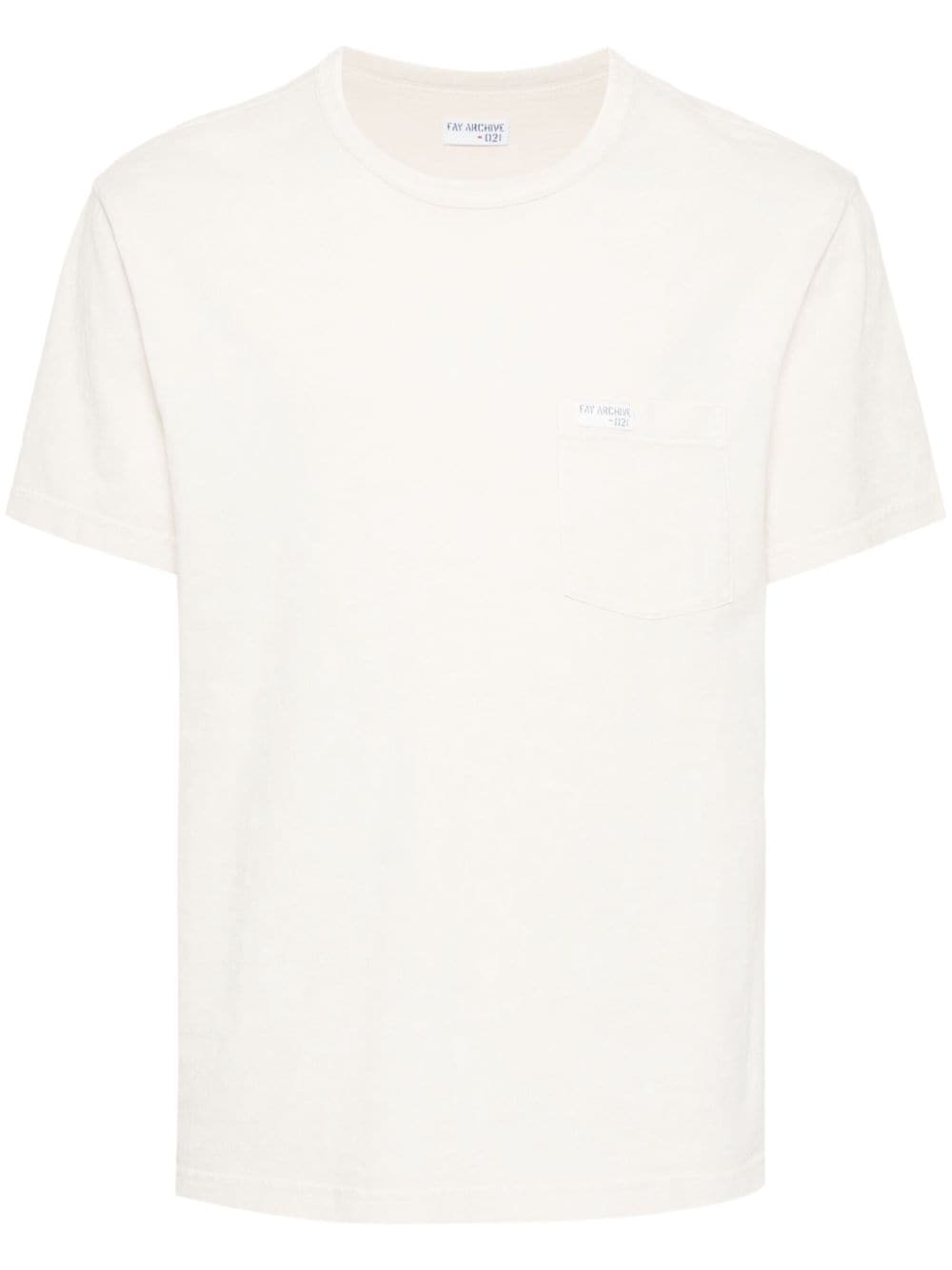 Fay logo-appliqué T-shirt - Neutrals von Fay