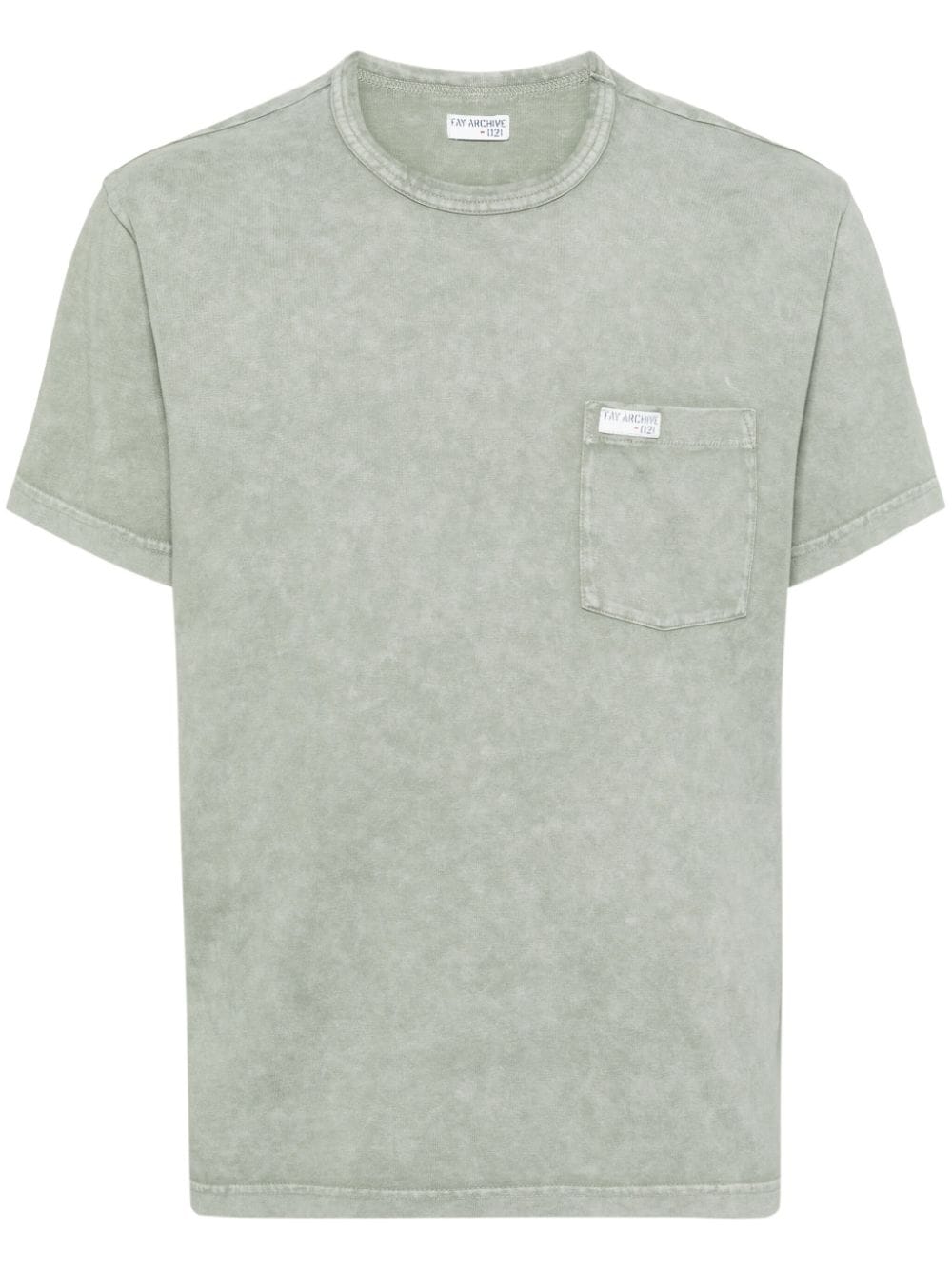 Fay logo-appliqué cotton T-shirt - Green von Fay