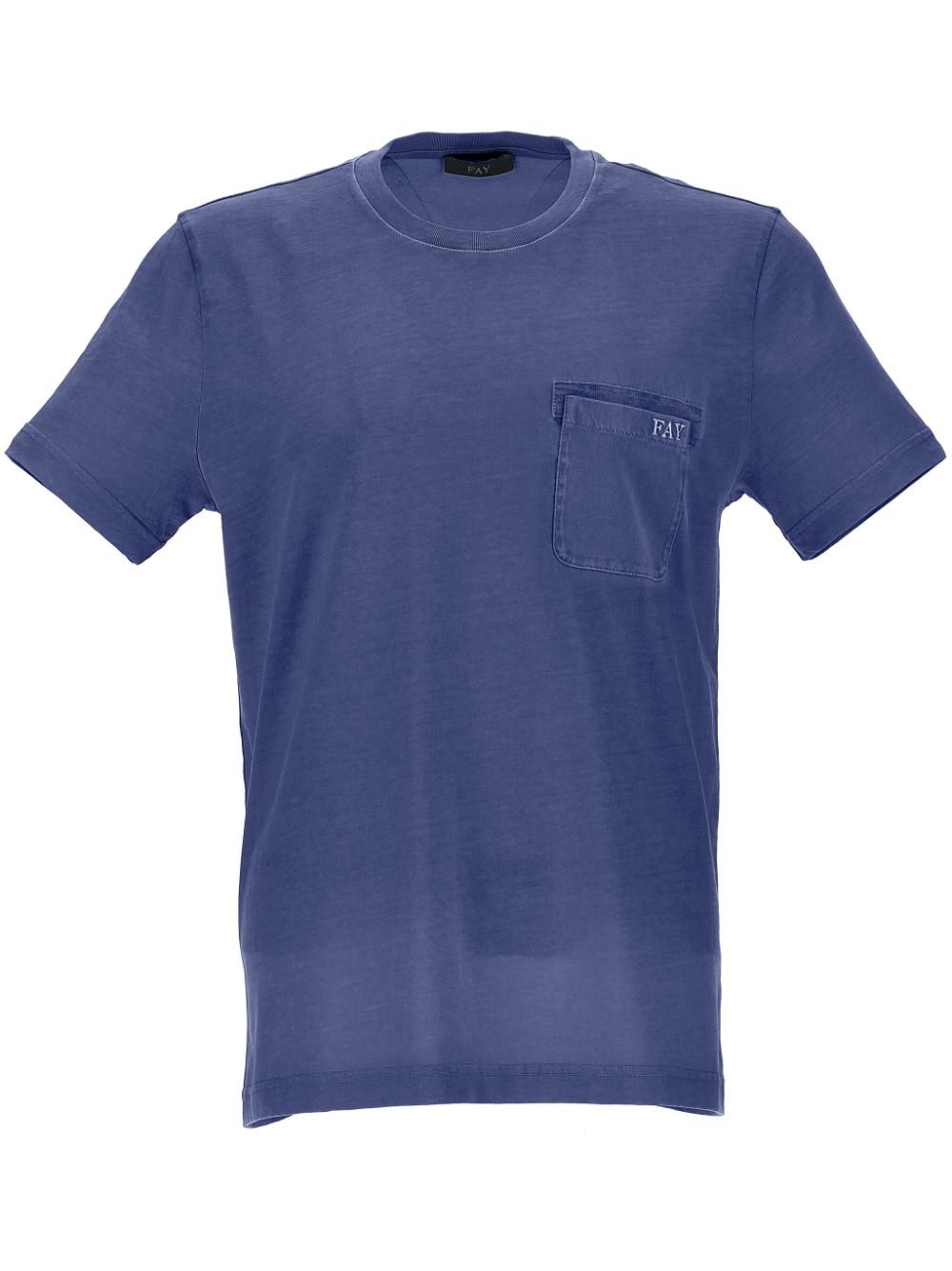 Fay logo-embroidered cotton T-shirt - Blue von Fay
