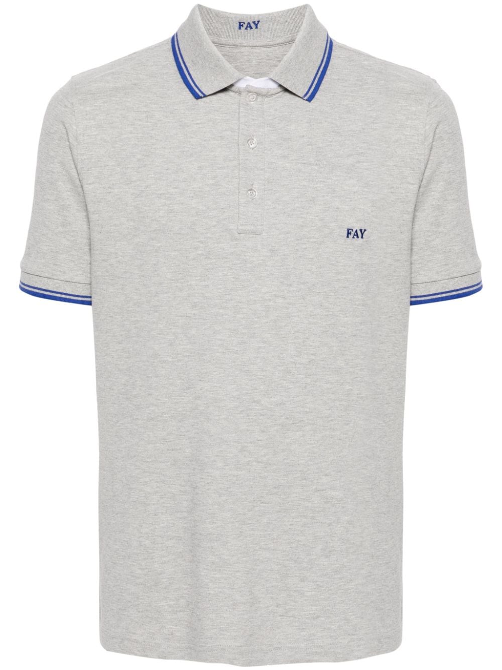 Fay logo-embroidered polo shirt - Grey von Fay