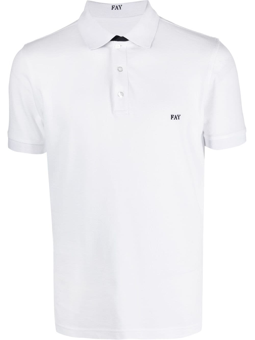 Fay logo-embroidered polo shirt - White von Fay