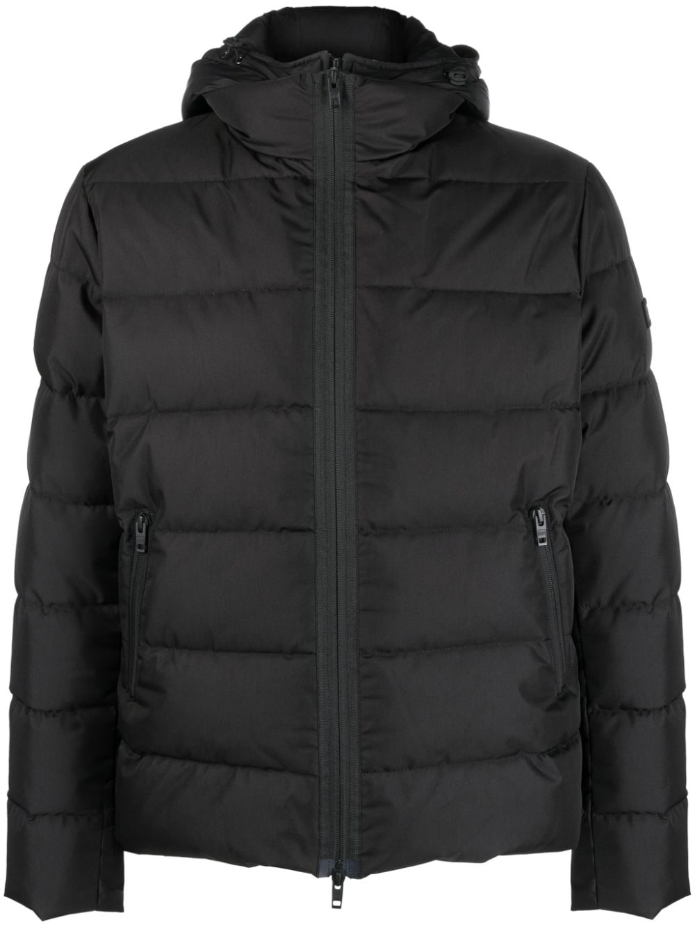 Fay logo-patch padded hooded jacket - Black von Fay