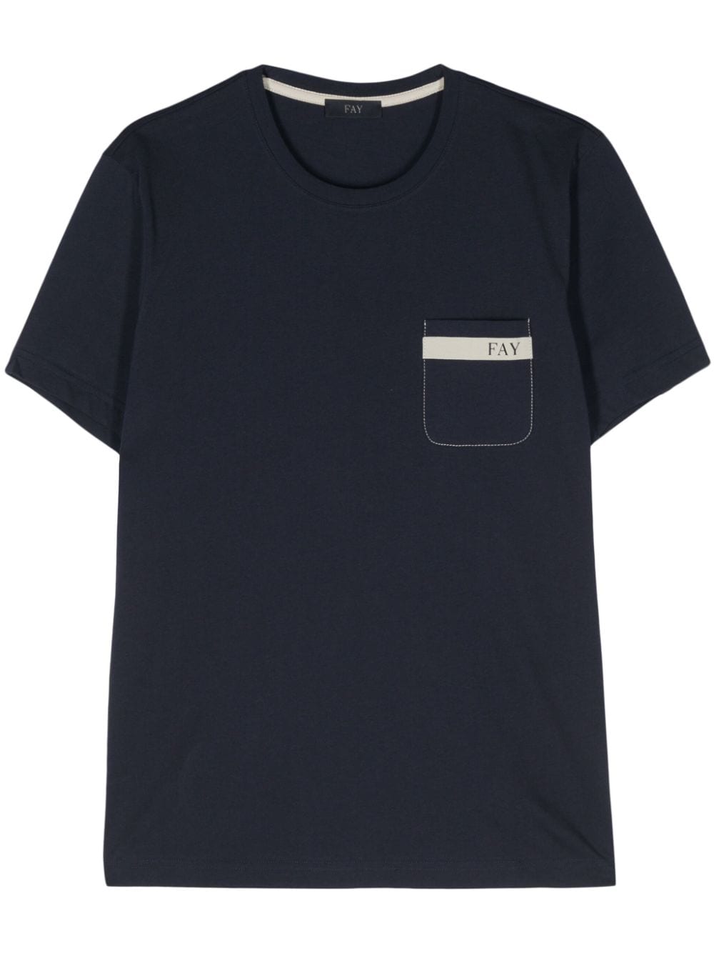 Fay logo-printed cotton T-shirt - Blue von Fay