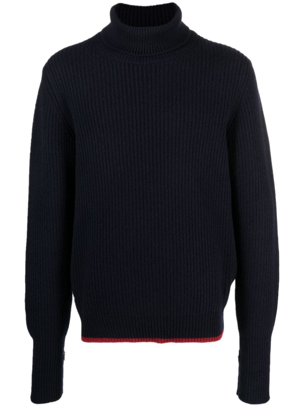 Fay ribbed-knit roll-neck sweatshirt - Blue von Fay