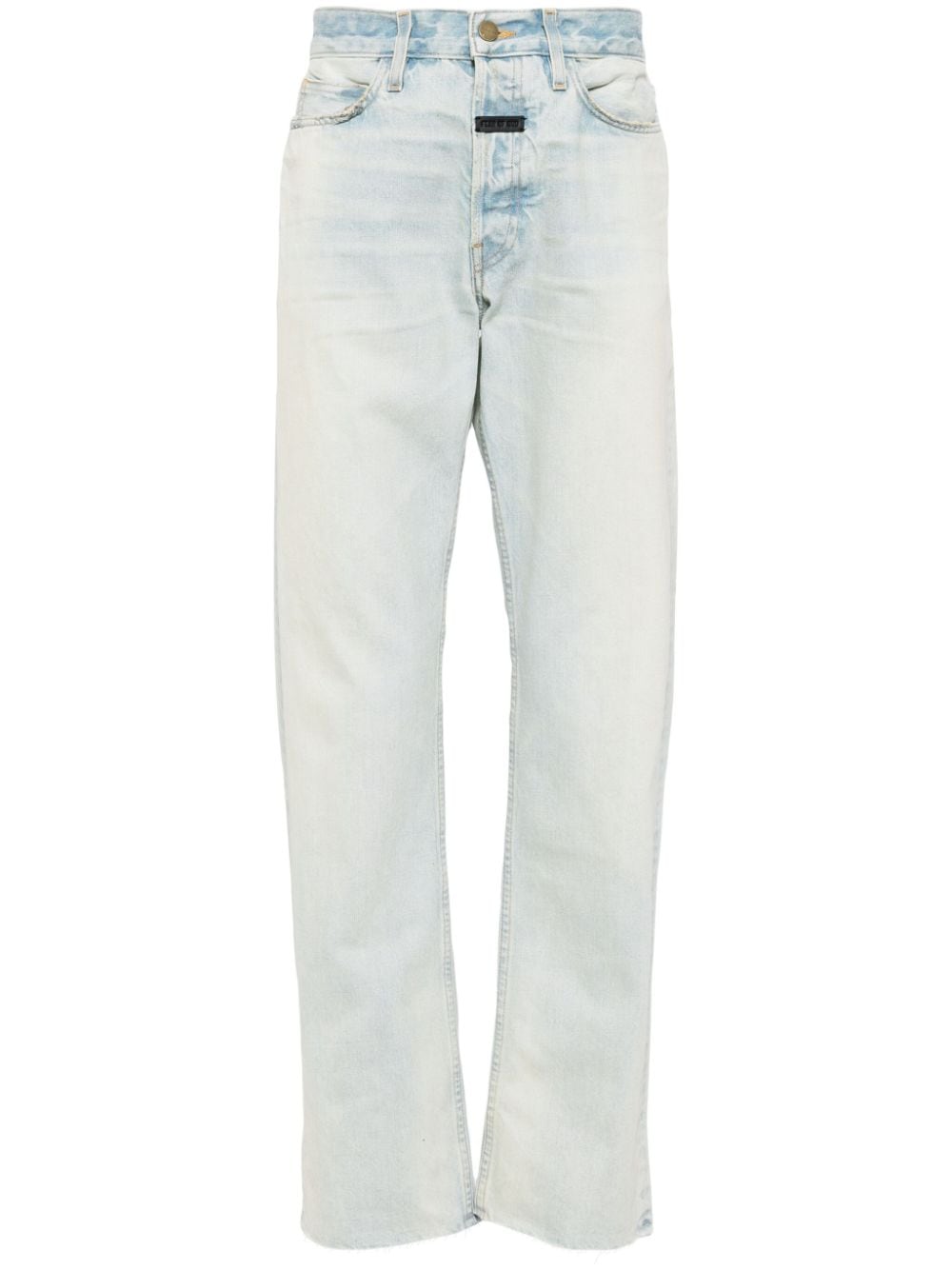 Fear Of God logo-tag mid-rise straight-leg jeans - Blue von Fear Of God