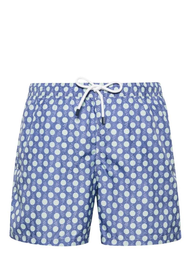 Fedeli Madeira floral-print swim shorts - Blue von Fedeli