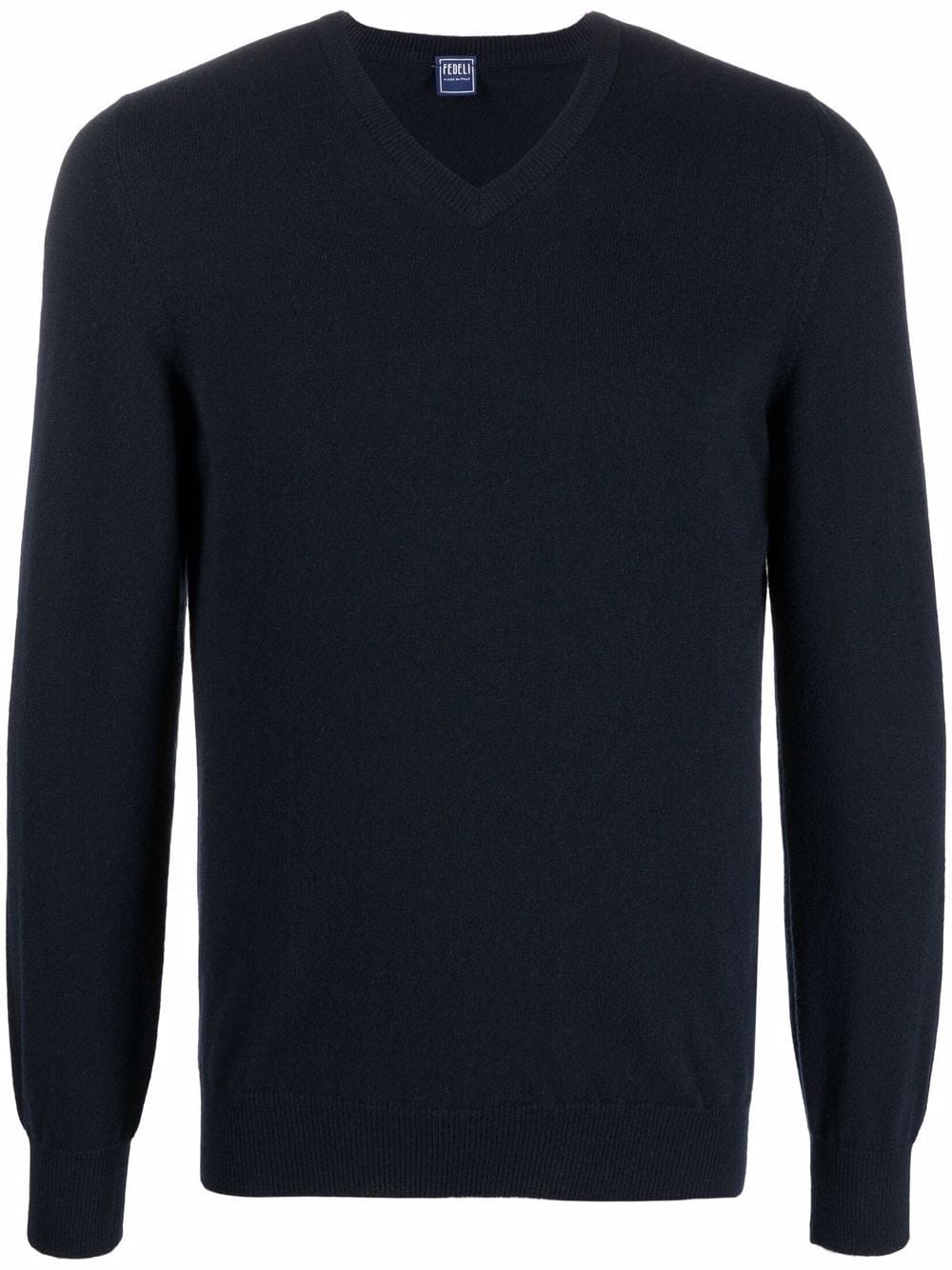 Fedeli V-neck cashmere jumper - Blue von Fedeli