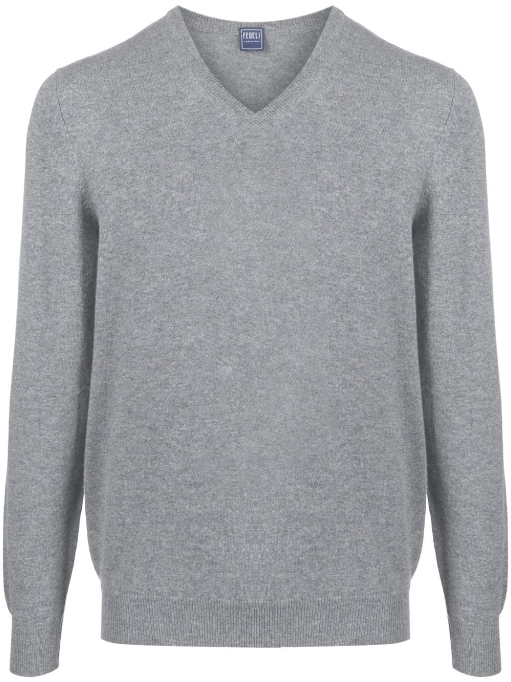 Fedeli V-neck.cashmere jumper - Grey von Fedeli