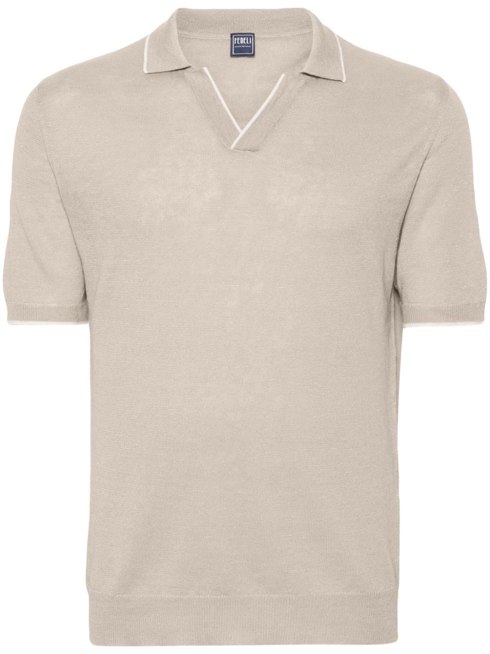 Fedeli contrast-border polo shirt - Neutrals von Fedeli