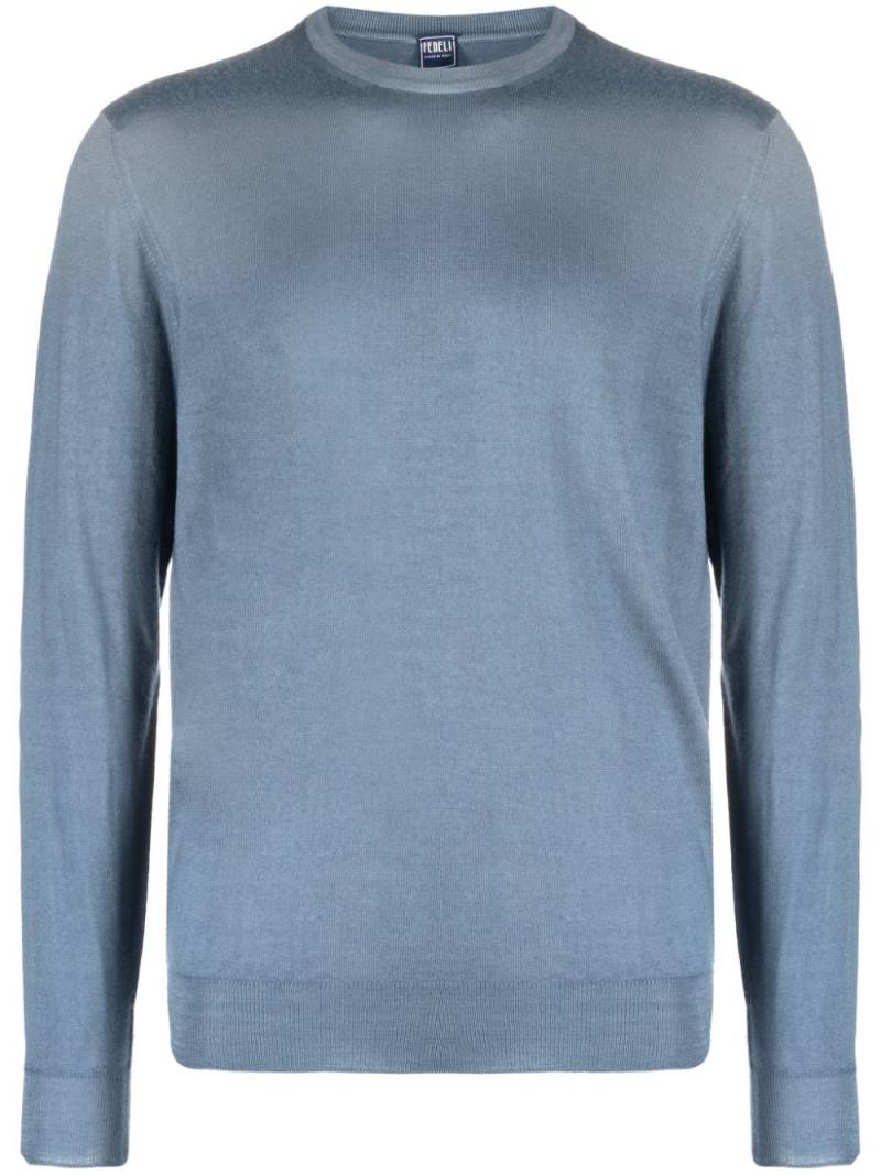 Fedeli crew-neck merino-wool jumper - Blue von Fedeli