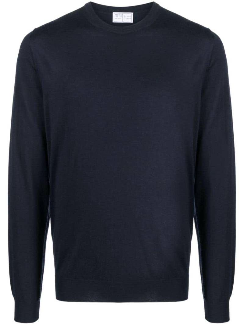 Fedeli fine-knit cashmere jumper - Blue von Fedeli